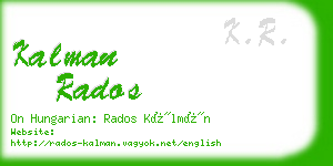 kalman rados business card